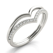 Double Chevron Half Eternity Ring in Gold & Platinum