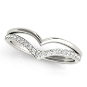 Double Chevron Half Eternity Ring in Gold & Platinum