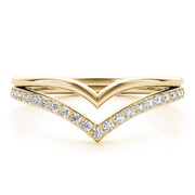 Double Chevron Half Eternity Ring in Gold & Platinum