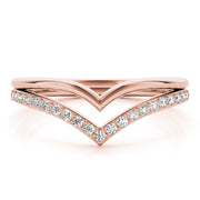 Double Chevron Half Eternity Ring in Gold & Platinum