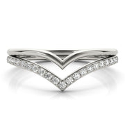 Double Chevron Half Eternity Ring in Gold & Platinum
