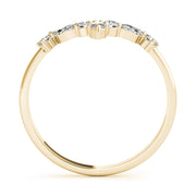Alternating Round & Marquise Chevron Half Eternity Ring in Gold & Platinum