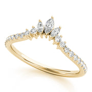 Round & Marquise Diamond Half Eternity Ring in 10K/14K gold and platinum with certified lab-grown or natural diamonds