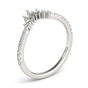 Round & Marquise Diamond Half Eternity Ring in Gold & Platinum
