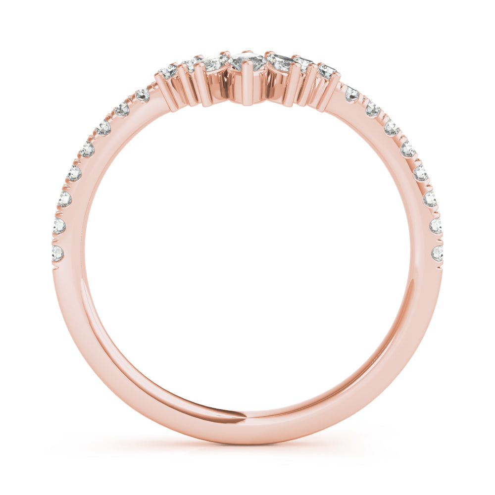 Round & Marquise Diamond Half Eternity Ring in Gold & Platinum