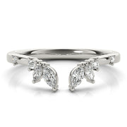 Round & Marquise Open Chevron Half Eternity Ring in Gold & Platinum