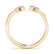Round & Marquise Open Chevron Half Eternity Ring in Gold & Platinum