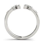 Round & Marquise Open Chevron Half Eternity Ring in Gold & Platinum