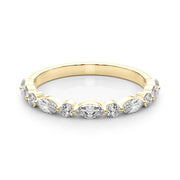 Alternating Marquise & Round Half Eternity Ring in Gold & Platinum