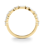 Alternating Marquise & Round Half Eternity Ring in Gold & Platinum
