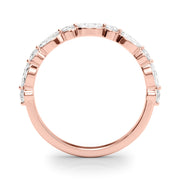 Alternating Marquise & Round Half Eternity Ring in Gold & Platinum