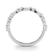 Alternating Marquise & Round Half Eternity Ring in Gold & Platinum
