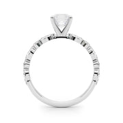 Brilliant Sidestone Marquise Diamond Engagement Ring in 10K/14K gold and platinum with certified lab-grown or natural diamonds
