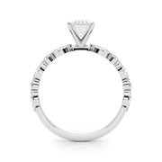 Brilliant Sidestone Marquise Diamond Engagement Ring in 10K/14K gold and platinum with certified lab-grown or natural diamonds