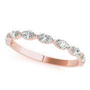 Shared Prong Marquise Half Eternity Ring in Gold & Platinum
