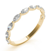 Shared Prong Marquise Half Eternity Ring in Gold & Platinum