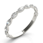 Shared Prong Marquise Half Eternity Ring in Gold & Platinum