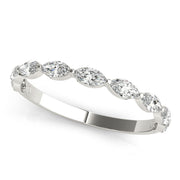 Shared Prong Marquise Half Eternity Ring in Gold & Platinum