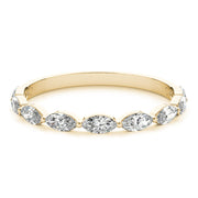 Shared Prong Marquise Half Eternity Ring in Gold & Platinum