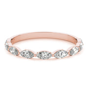 Shared Prong Marquise Half Eternity Ring in Gold & Platinum