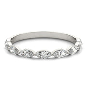 Shared Prong Marquise Half Eternity Ring in Gold & Platinum