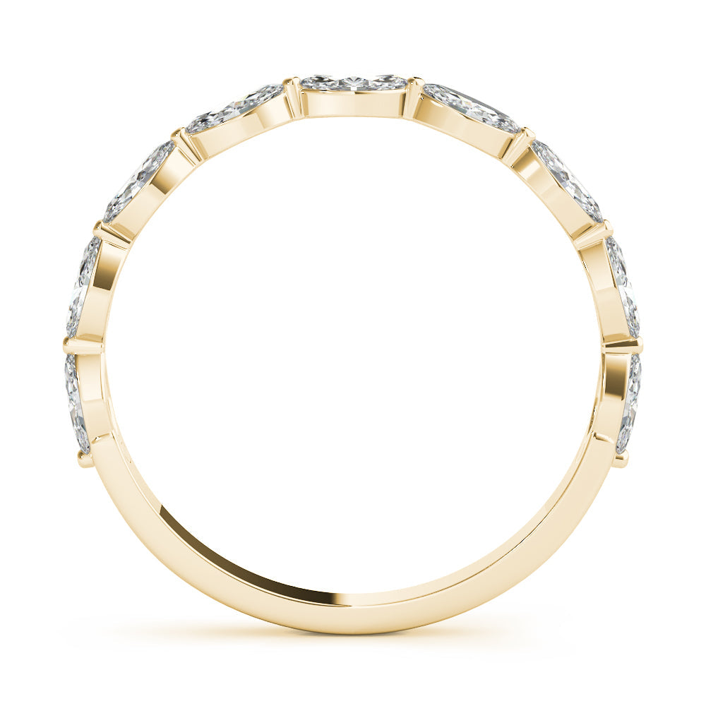 Shared Prong Marquise Half Eternity Ring in Gold & Platinum