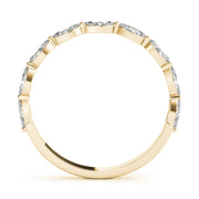 Shared Prong Marquise Half Eternity Ring in Gold & Platinum
