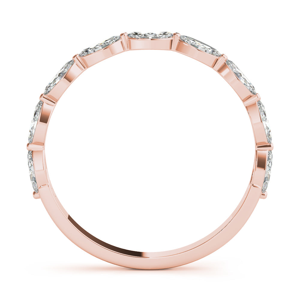 Shared Prong Marquise Half Eternity Ring in Gold & Platinum