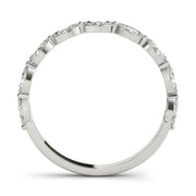 Shared Prong Marquise Half Eternity Ring in Gold & Platinum