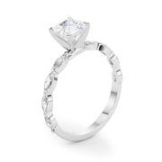 Majestic Sidestone Marquise Diamond Engagement Ring in 10K/14K gold and platinum with certified lab-grown or natural diamonds