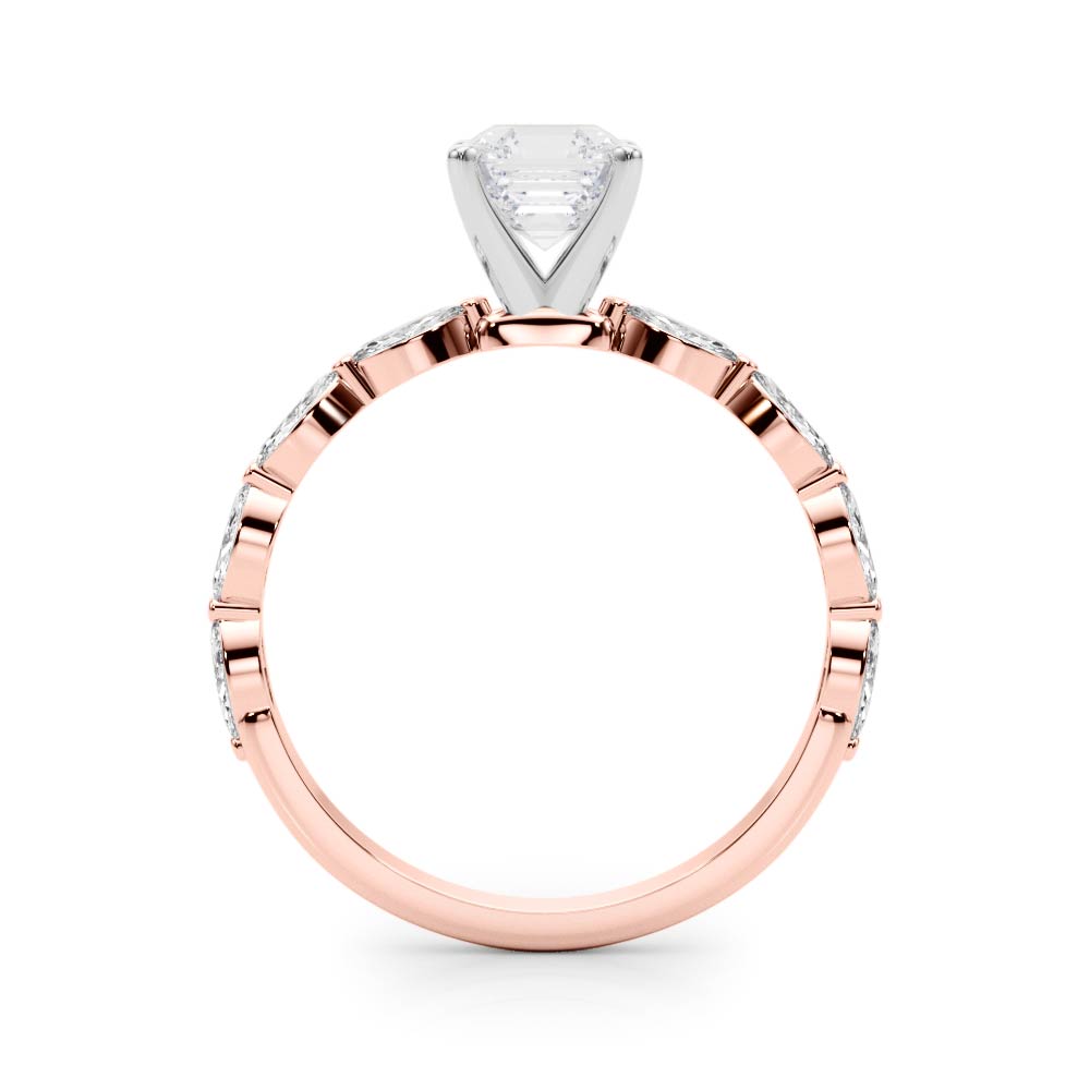 Majestic Sidestone Marquise Diamond Engagement Ring in 10K/14K gold and platinum with certified lab-grown or natural diamonds