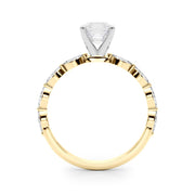 Majestic Sidestone Marquise Diamond Engagement Ring in 10K/14K gold and platinum with certified lab-grown or natural diamonds