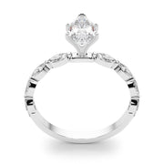 Majestic Sidestone Marquise Diamond Engagement Ring in 10K/14K gold and platinum with certified lab-grown or natural diamonds