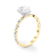 Majestic Sidestone Marquise Diamond Engagement Ring in 10K/14K gold and platinum with certified lab-grown or natural diamonds