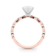 Majestic Sidestone Marquise Diamond Engagement Ring in 10K/14K gold and platinum with certified lab-grown or natural diamonds
