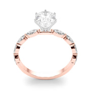 Majestic Sidestone Marquise Diamond Engagement Ring in 10K/14K gold and platinum with certified lab-grown or natural diamonds