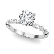 Majestic Sidestone Marquise Diamond Engagement Ring in 10K/14K gold and platinum with certified lab-grown or natural diamonds