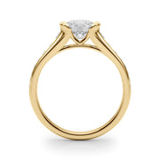 Vintage-Inspired Center Round Diamond Engagement Ring in 10K/14K gold and platinum with certified lab-grown or natural diamonds