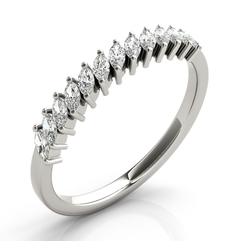 Marquise Stackable Half Eternity Ring in Gold & Platinum