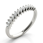 Marquise Stackable Half Eternity Ring in Gold & Platinum