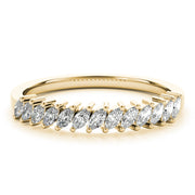 Marquise Stackable Half Eternity Ring in Gold & Platinum