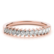 Marquise Stackable Half Eternity Ring in Gold & Platinum
