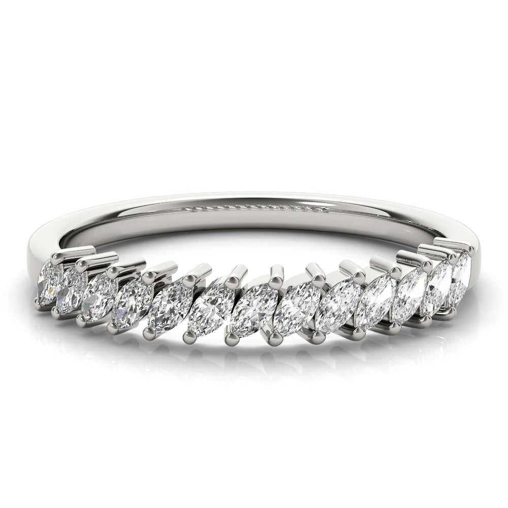 Marquise Stackable Half Eternity Ring in Gold & Platinum