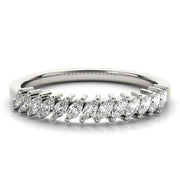 Marquise Stackable Half Eternity Ring in Gold & Platinum