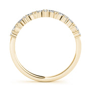 Alternating Round & Marquise Diamond Half Eternity Ring in Gold & Platinum
