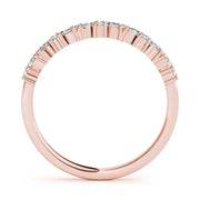 Alternating Round & Marquise Diamond Half Eternity Ring in Gold & Platinum