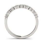 Alternating Round & Marquise Diamond Half Eternity Ring in Gold & Platinum