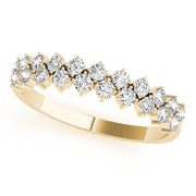 2-Row Prong Set Half Eternity Ring in 10K/14K gold and platinum with certified lab-grown or natural diamonds