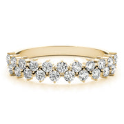 2-Row Prong Set Half Eternity Ring in Gold & Platinum