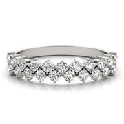 2-Row Prong Set Half Eternity Ring in Gold & Platinum